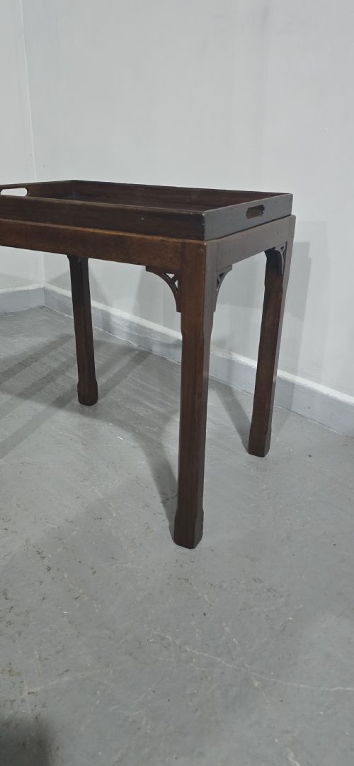 PAIR CHIPPENDALE MAHOGANY LAMP TABLES - ADDITIONAL PHOTO 3
