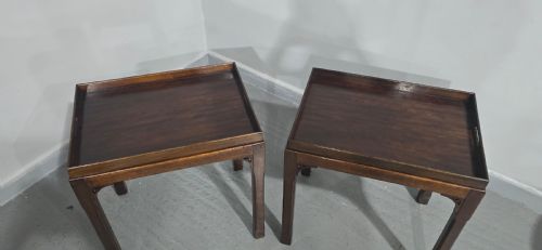 PAIR CHIPPENDALE MAHOGANY LAMP TABLES - ADDITIONAL PHOTO 4
