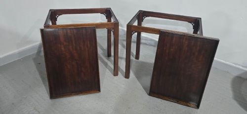 PAIR CHIPPENDALE MAHOGANY LAMP TABLES - ADDITIONAL PHOTO 5