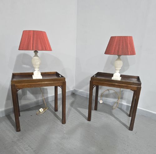 PAIR CHIPPENDALE MAHOGANY LAMP TABLES - ADDITIONAL PHOTO 10