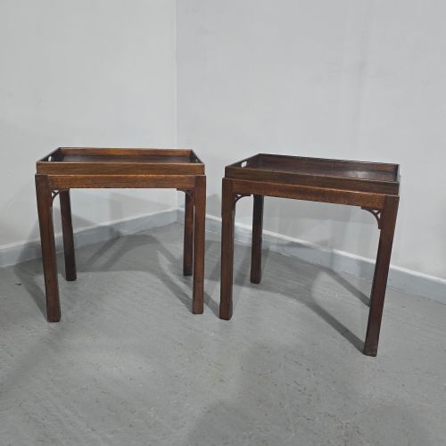 PAIR CHIPPENDALE MAHOGANY LAMP TABLES - ADDITIONAL PHOTO 1