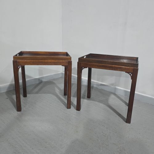 PAIR CHIPPENDALE MAHOGANY LAMP TABLES - ADDITIONAL PHOTO 12