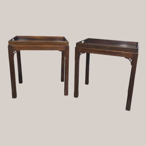 PAIR CHIPPENDALE MAHOGANY LAMP TABLES - ADDITIONAL PHOTO 13