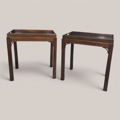PAIR CHIPPENDALE MAHOGANY LAMP TABLES