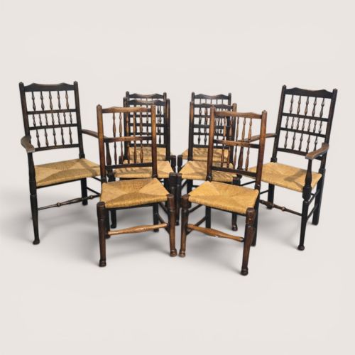 HARLEQUIN SET OF EIGHT KITCHEN DINING CHAIRS