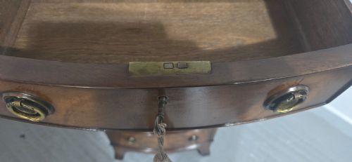 SUPERB REGENCY BOW FRONT TALL CHEST OF DRAWERS - ADDITIONAL PHOTO 4