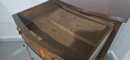 SUPERB REGENCY BOW FRONT TALL CHEST OF DRAWERS - ADDITIONAL PHOTO 6