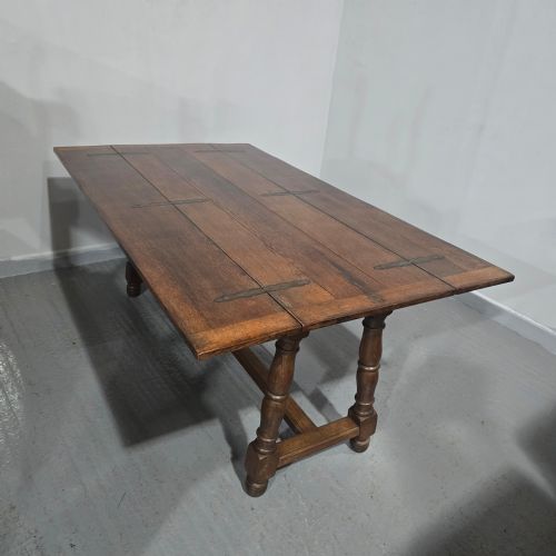 SUPER OAK KITCHEN REFRECTORY FARMHOUSE DINING TABLE - ADDITIONAL PHOTO 8