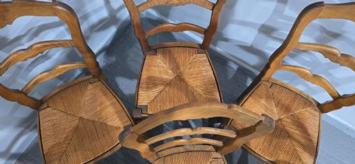 SET SIX FRENCH RUSTIC KITCHEN FARMHOUSE DINING CHAIRS - ADDITIONAL PHOTO 9
