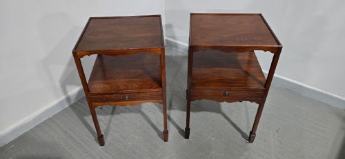 PAIR GEORGIAN MAHOGANY BEDSIDE LAMP TABLES - ADDITIONAL PHOTO 6