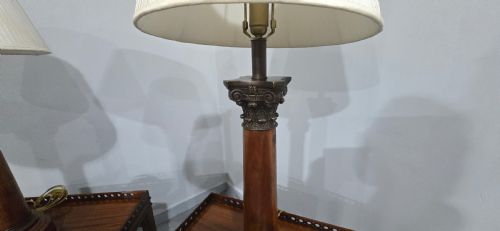 LARGE PAIR CORINTHIAN OAK LAMPS - ADDITIONAL PHOTO 5