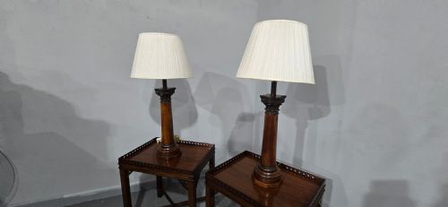 LARGE PAIR CORINTHIAN OAK LAMPS - ADDITIONAL PHOTO 7