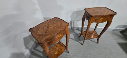 PAIR FRENCH MARQUETRY LAMP TABLES - ADDITIONAL PHOTO 8