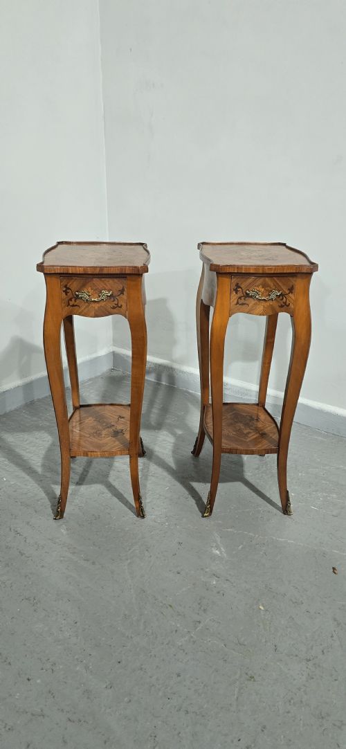 PAIR FRENCH MARQUETRY LAMP TABLES - ADDITIONAL PHOTO 9