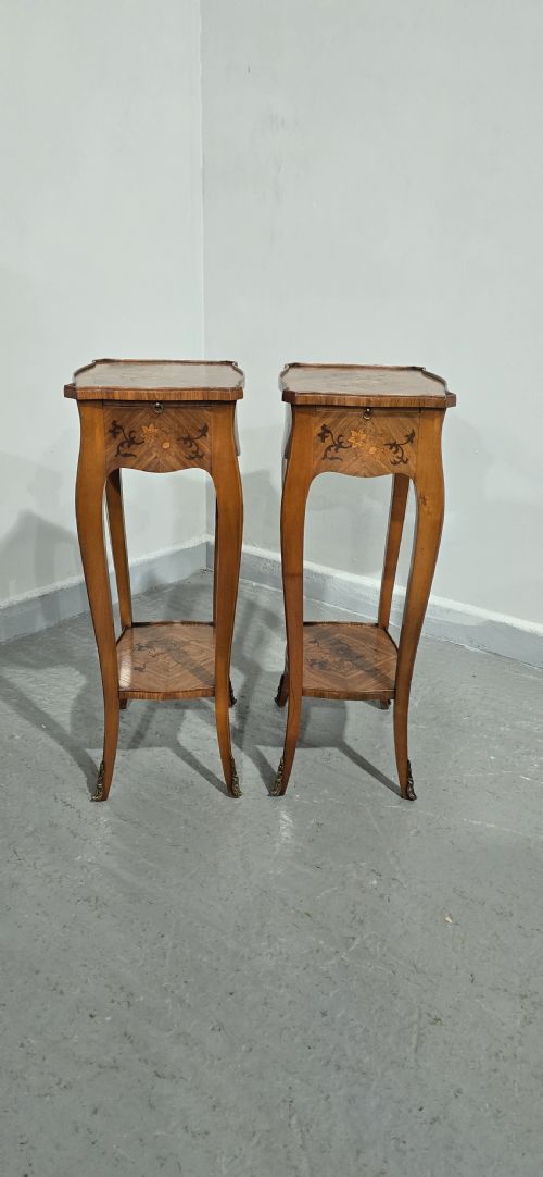 PAIR FRENCH MARQUETRY LAMP TABLES - ADDITIONAL PHOTO 10