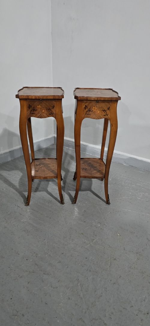 PAIR FRENCH MARQUETRY LAMP TABLES - ADDITIONAL PHOTO 11