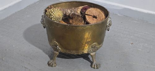 VERY GOOD BRASS LOG BIN - ADDITIONAL PHOTO 2