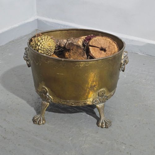 VERY GOOD BRASS LOG BIN - ADDITIONAL PHOTO 1