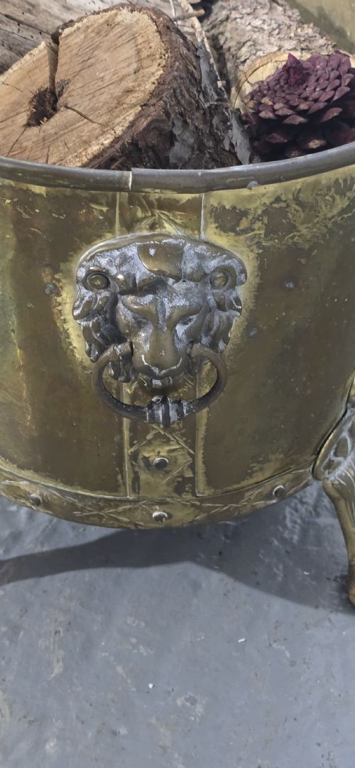 VERY GOOD BRASS LOG BIN - ADDITIONAL PHOTO 4