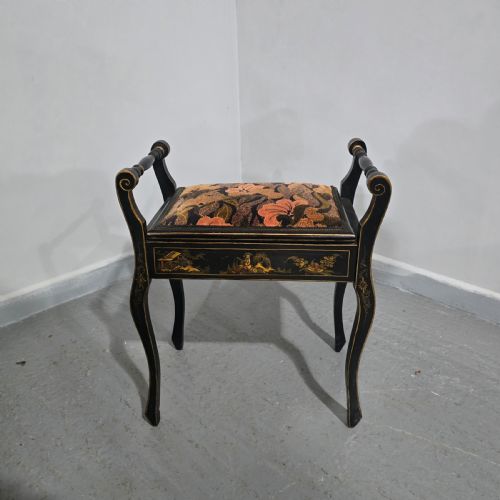 GOOD CHINOISERIE PIANO STOOL - ADDITIONAL PHOTO 1
