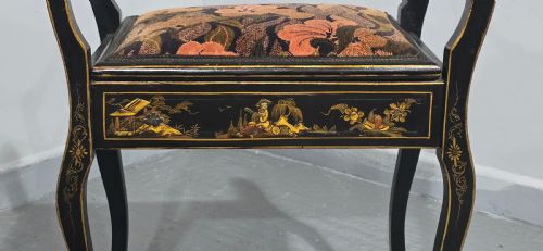 GOOD CHINOISERIE PIANO STOOL - ADDITIONAL PHOTO 2