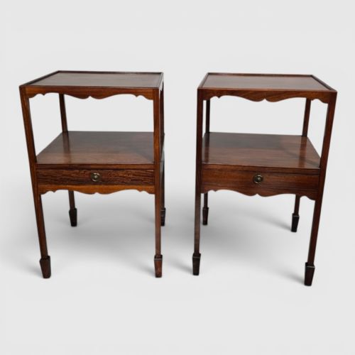 Pair Georgian Mahogany Bedside Lamp Tables