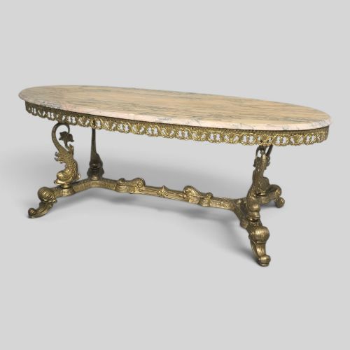 Super Gilt Brass and Marble Coffee Table