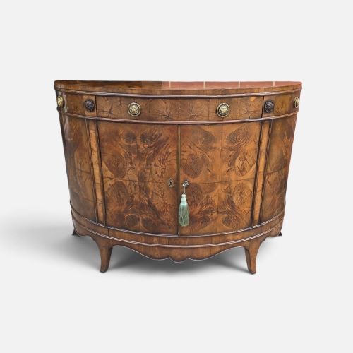 Rare Yew Wood Demi Lune Side Cabinet