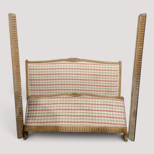 French Limed Curved Double Bed