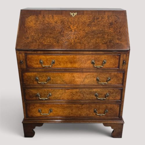 Super Burr Walnut Queen Anne Bureau