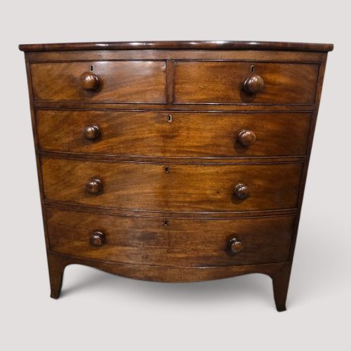 Good Quality Mahogany Bow Front Chest Drawers