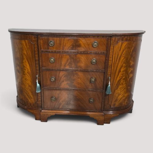 Small Mahogany Bowed Sideboard