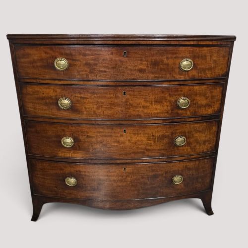 Superior Georgian Bow Front Chest of Drawes