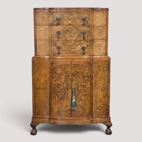 Top Quality Burr Walnut Linen Press