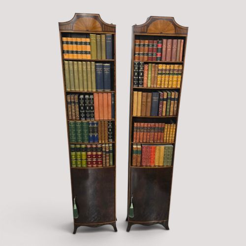 Outstanding Pair of Slim Open Adjustable Bookcases