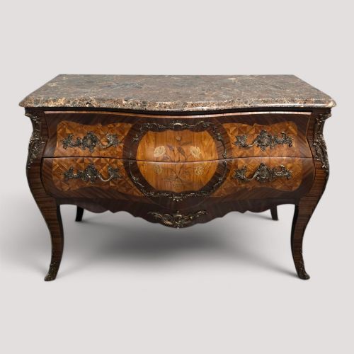 Large French Marquetry Commode Chest of Drawers