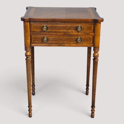 Freestanding Mahogany Inlaid Side Table