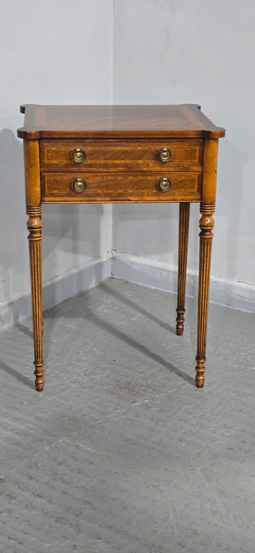 Freestanding Mahogany Inlaid Side Table View IV