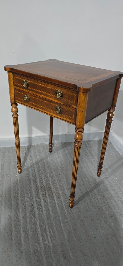 Freestanding Mahogany Inlaid Side Table View IX