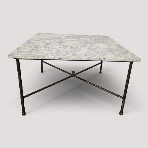 Super French Gilt Brass and Marble Coffee Table