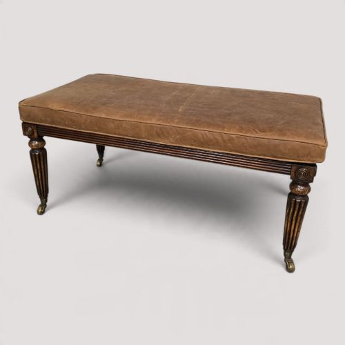 Regency Bergere and Leather Stool