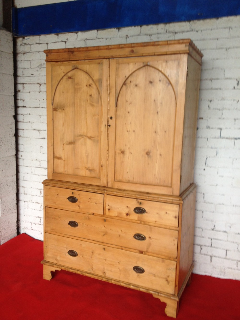 A Good Regency Pine Linen Press