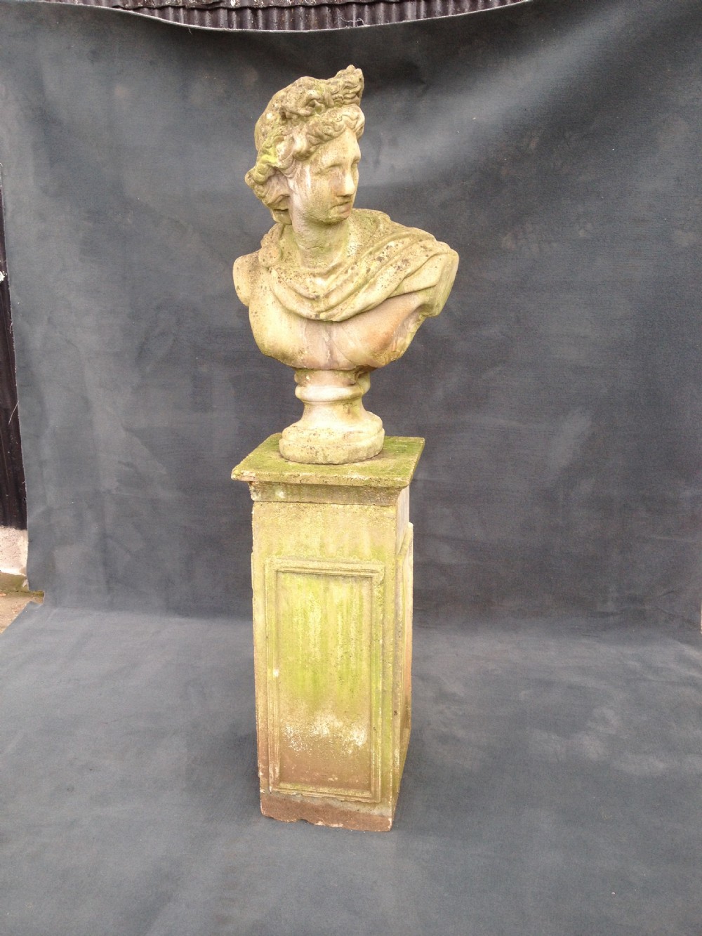 Bust of Apollo on plinth