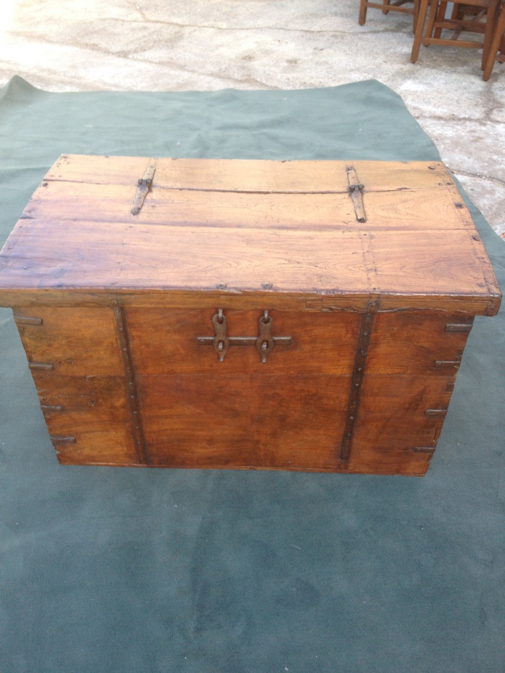 Iron Bound Teak Tea Chest/Coffer/Coffee Table