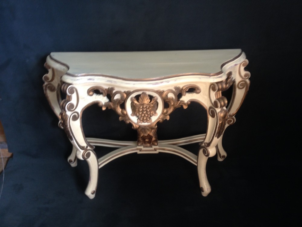 Cream and Gilt Painted Console