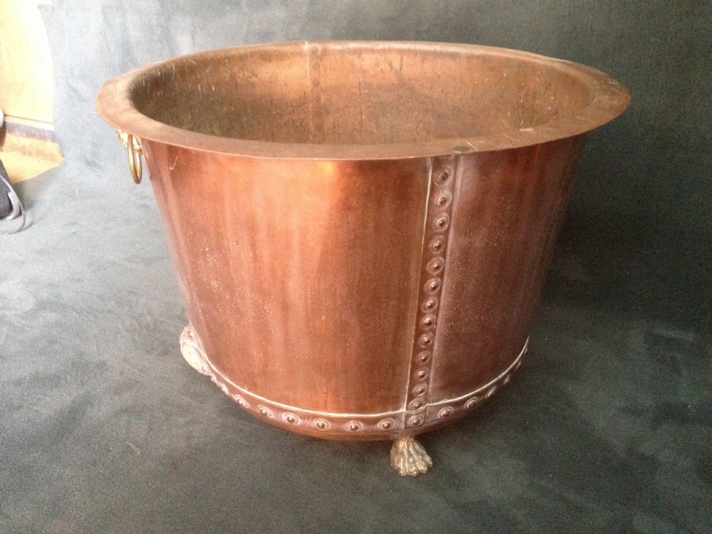 LARGE COPPER LOG BIN