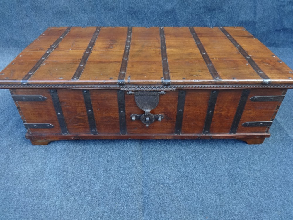 Teak Iron Bound Coffer/Coffee Table