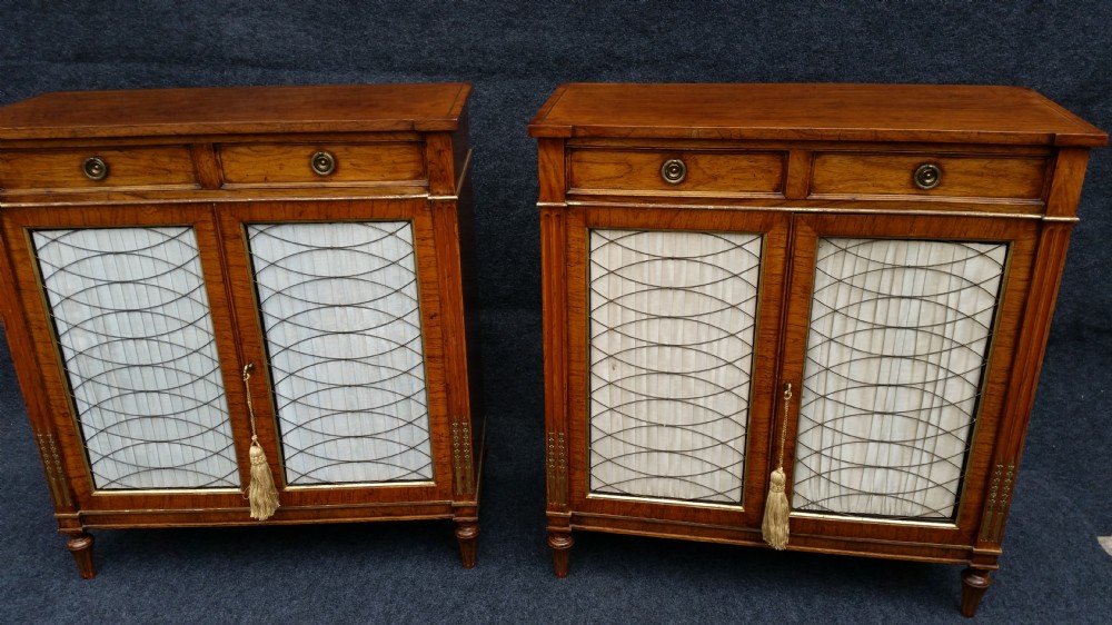 Pair Regency Rosewood Dwarf side Cabinets