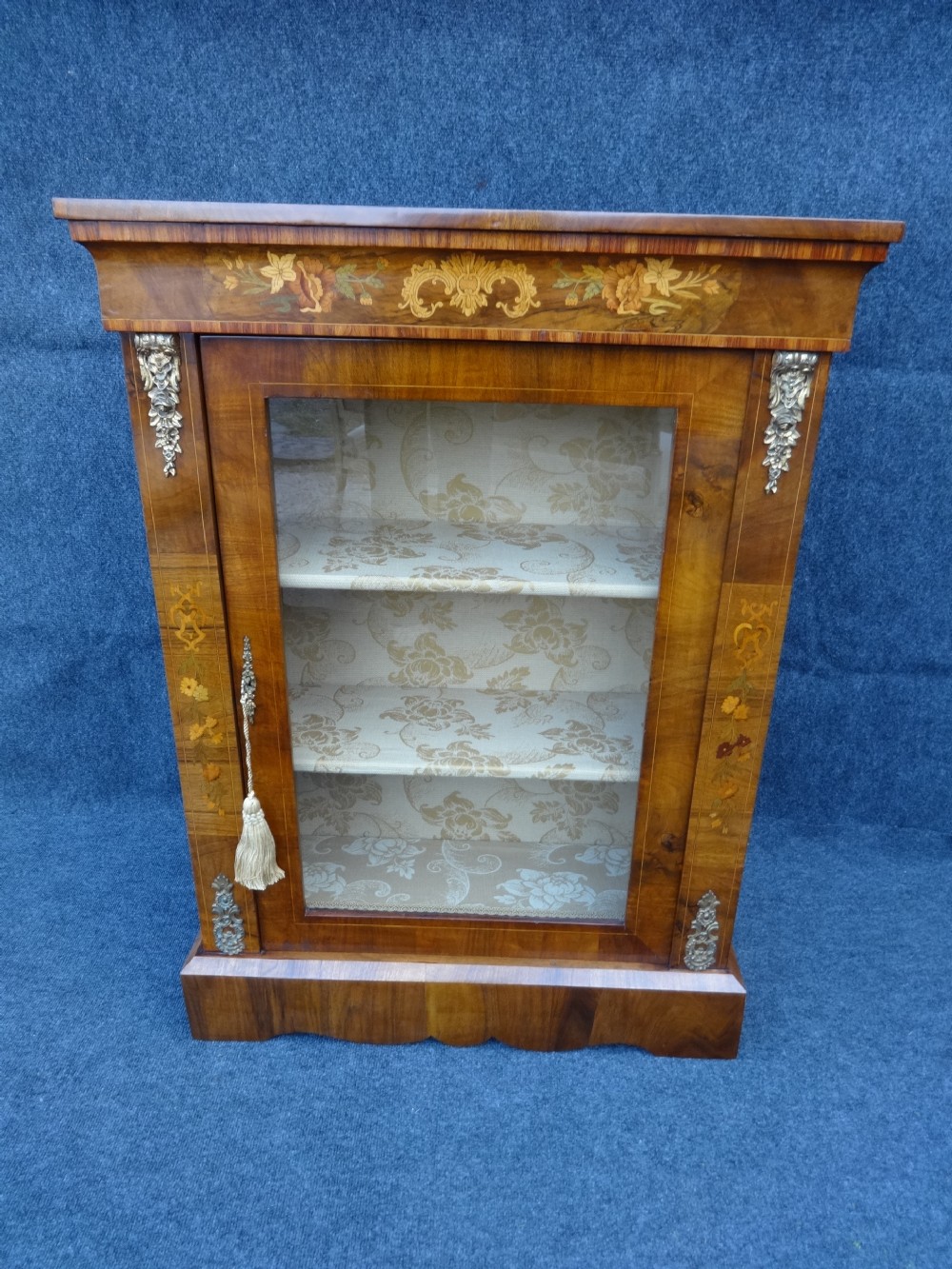 Marquetry Inlaid Walnut Pier Cabinet