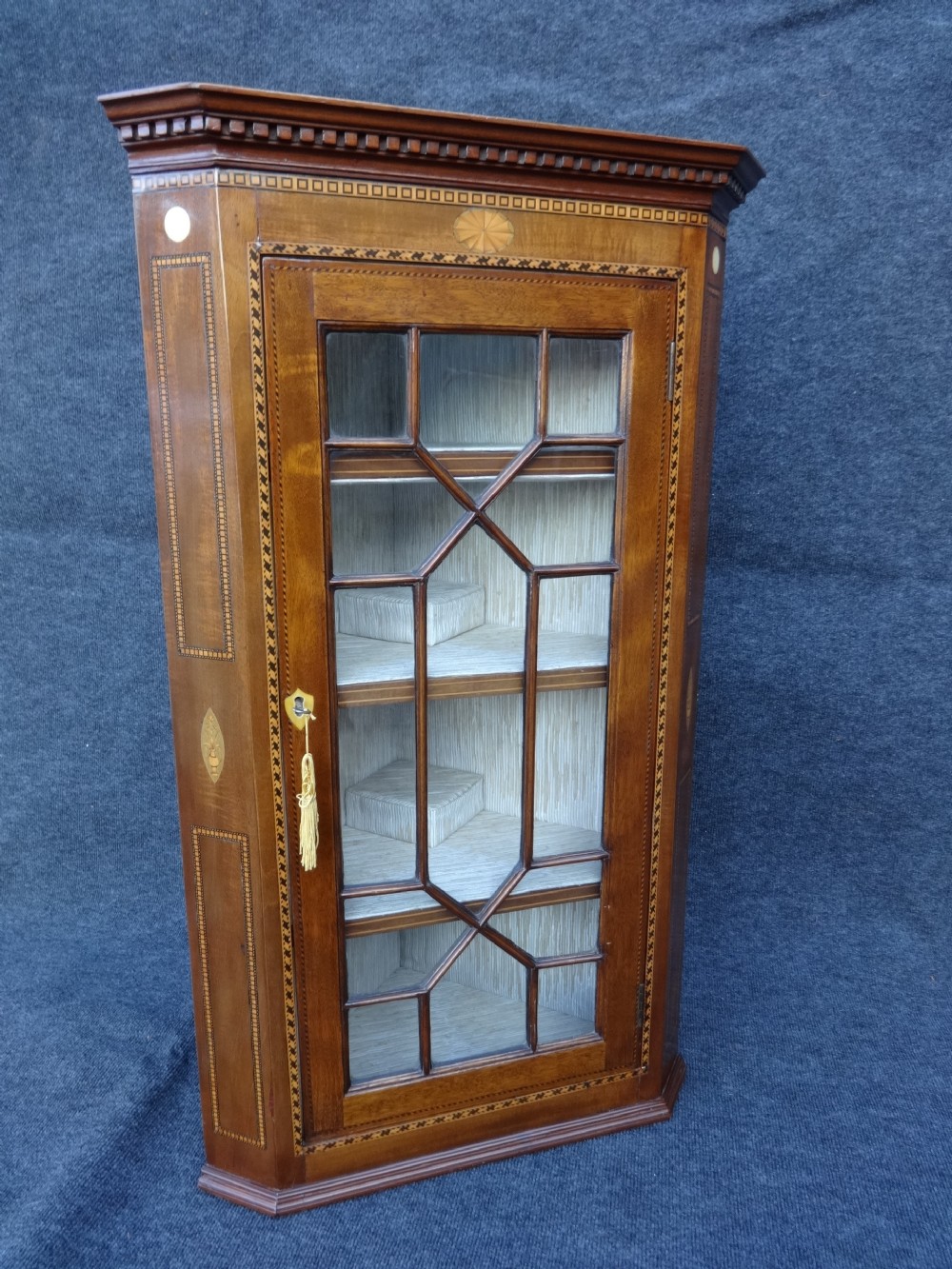 Georgian Inlaid Hanging Corner Cabinet
